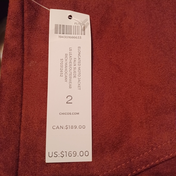 Chico's Women sude Jacket NWT - Picture 3 of 8